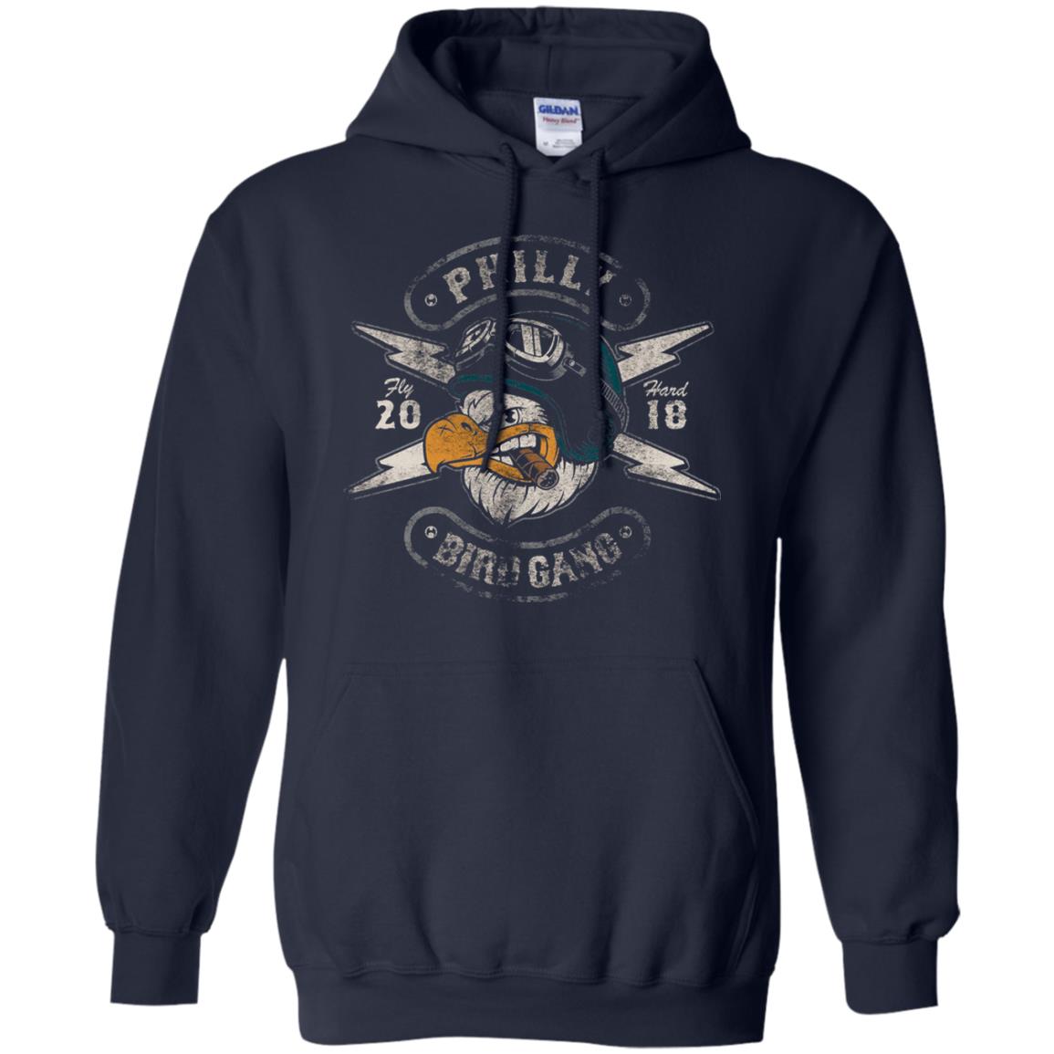 Bird Gang Eagles T-shirt Vintage Distressed Navy