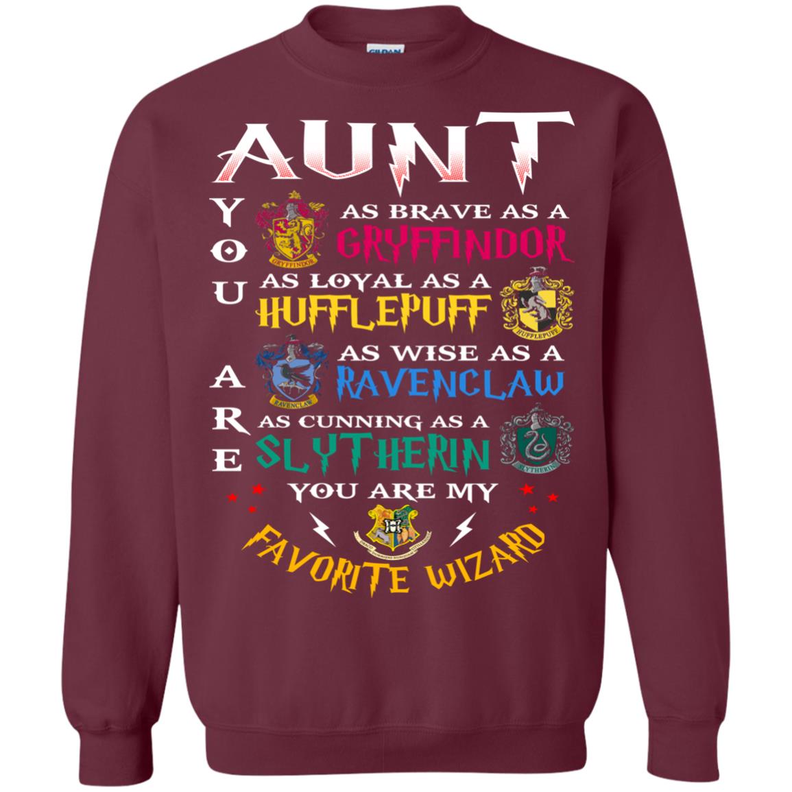 Aunt My Favorite Wizard Harry Potter Fan T-shirtG180 Gildan Crewneck Pullover Sweatshirt 8 oz.