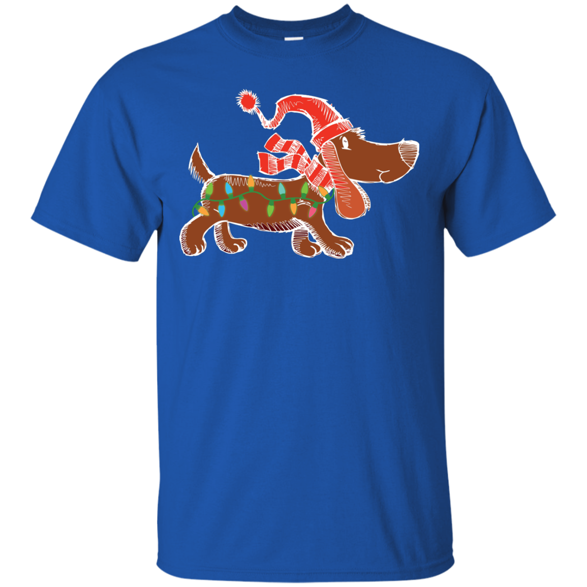 Dog Lover T-Shirt Christmas Lights Labrador Retriever Dog Lover Royal