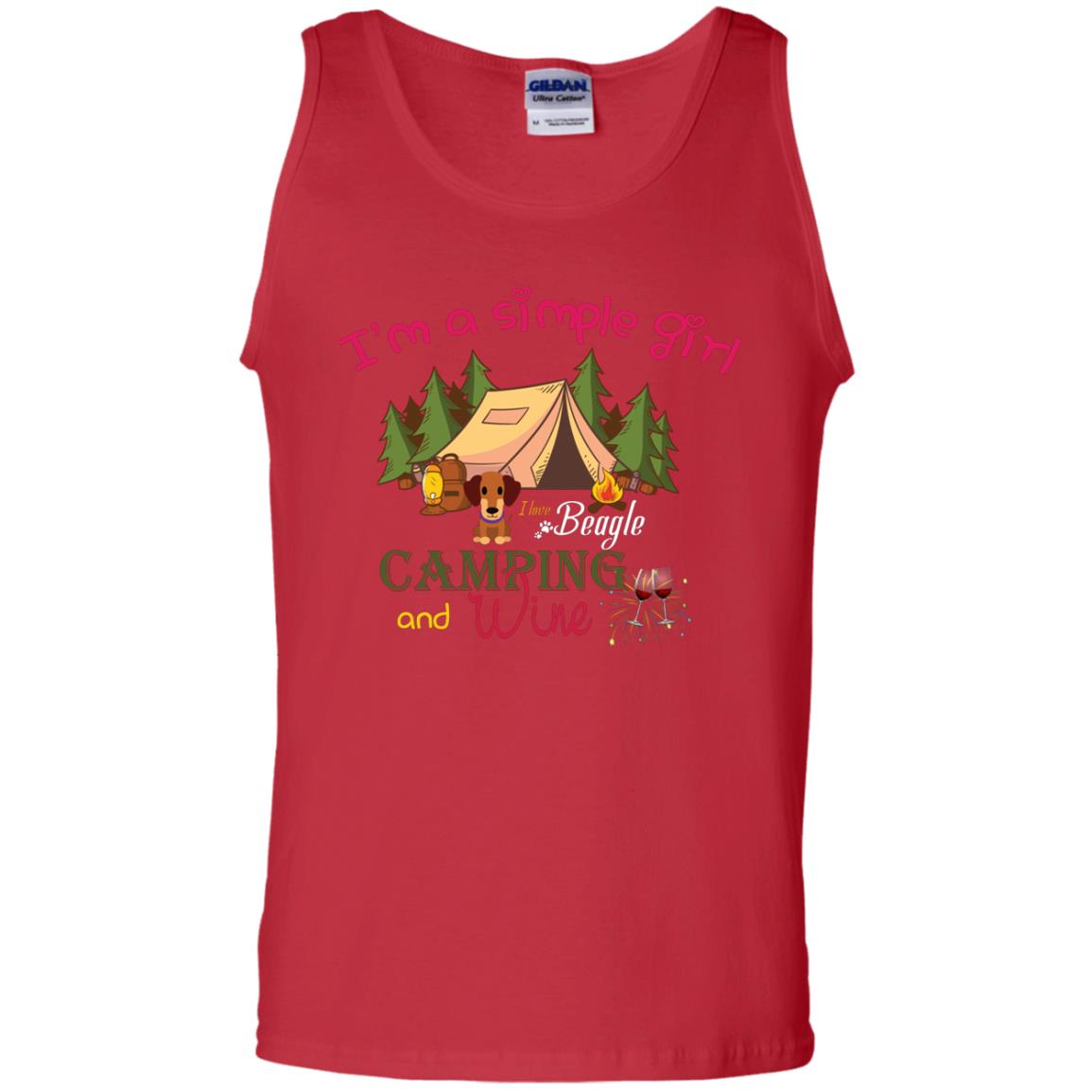 I’m A Simple Girl I Love Beagle Camping And Wine Shirt Red