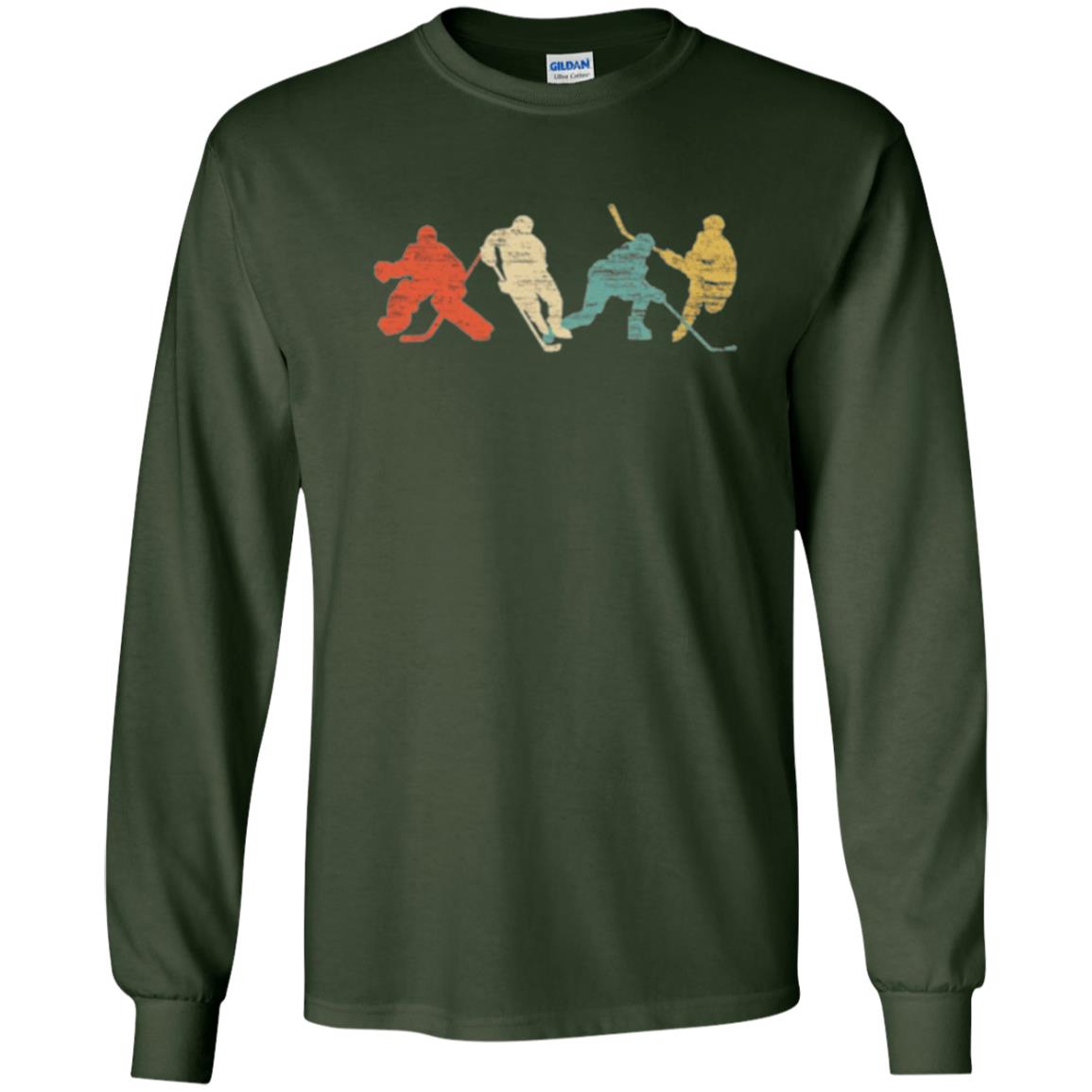 Classic Vintage Style Ice Hockey T-shirt Forest Green