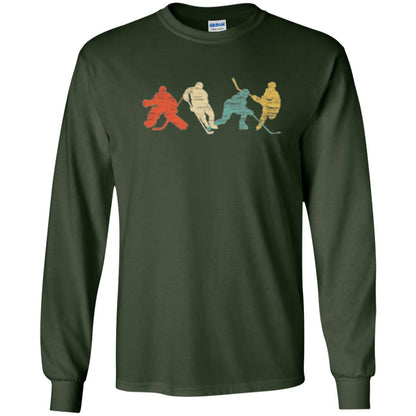 Classic Vintage Style Ice Hockey T-shirt Forest Green