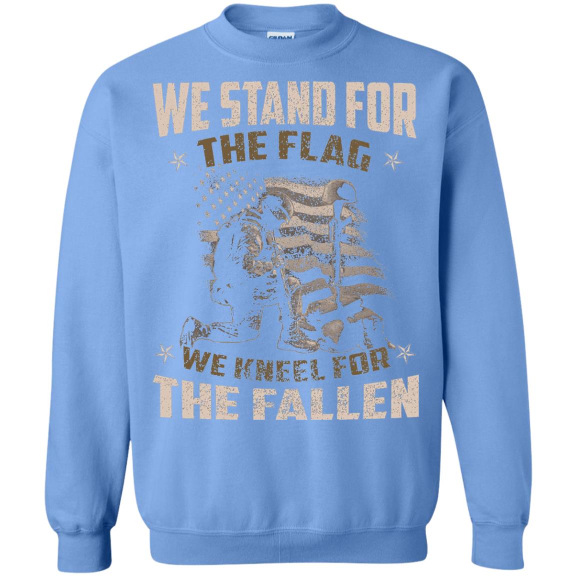 Veteran T-shirt We Stand For The Flag, We Kneel For The Fallen Carolina Blue