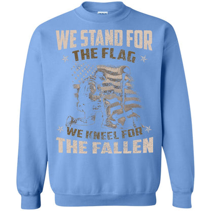 Veteran T-shirt We Stand For The Flag, We Kneel For The Fallen Carolina Blue