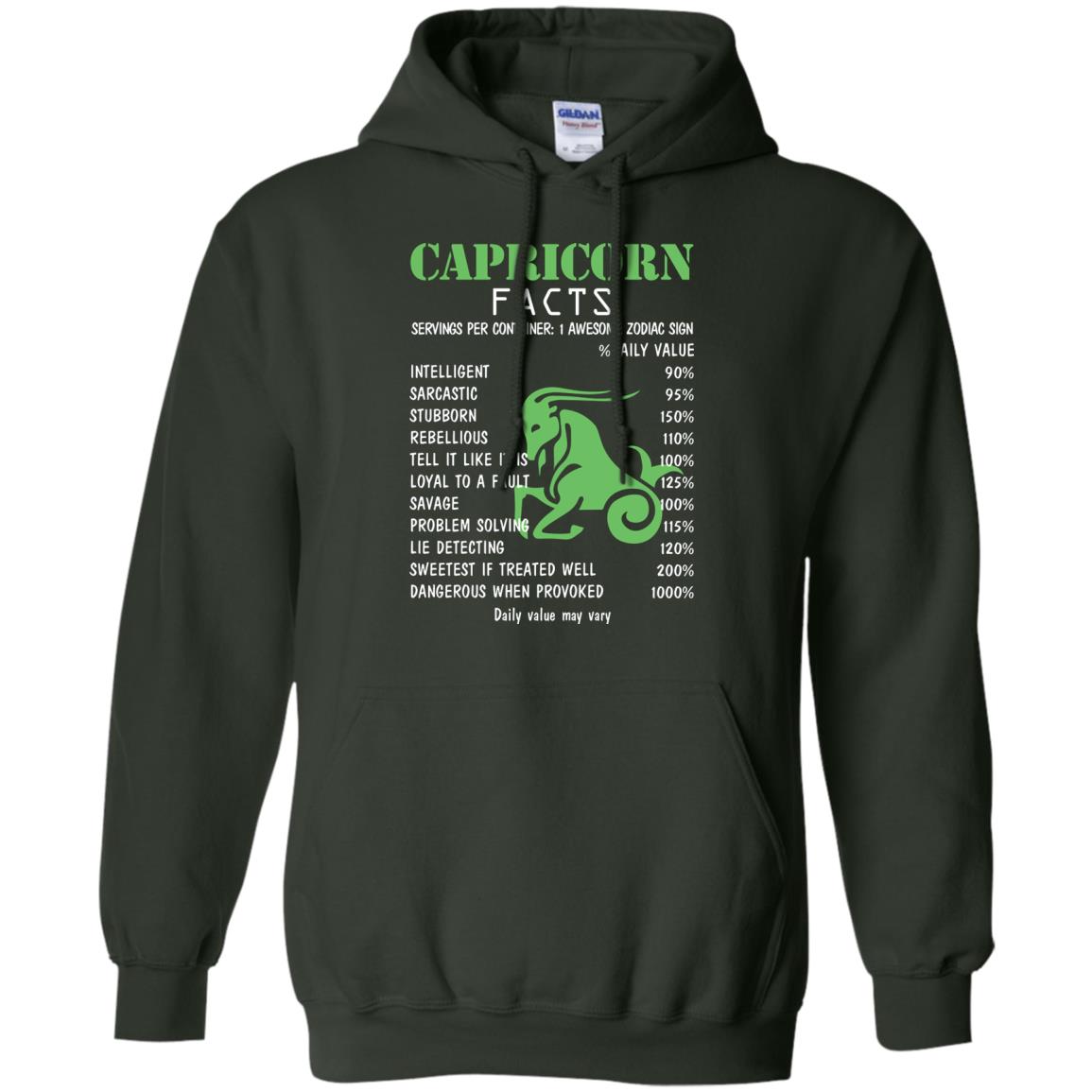 Capricorn Facts 1 Awesome Zodiac Sign Gift Shirt For Capricorn Horoscope Forest Green