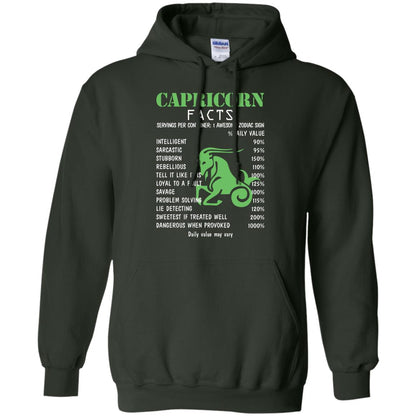 Capricorn Facts 1 Awesome Zodiac Sign Gift Shirt For Capricorn Horoscope Forest Green