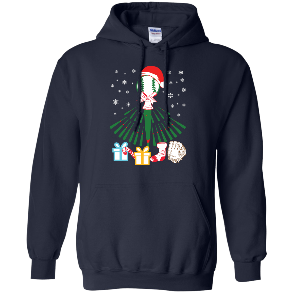 Baseball Christmas T-Shirt Navy