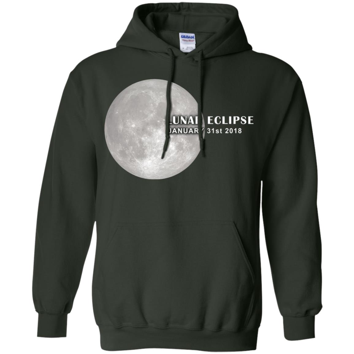 Eclipse January 31st 2018 Total Lunar Eclipse Shirts Forest Green