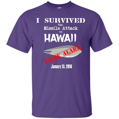 Hawaii Missile Attack Survivor False Alarm T Shirt Purple
