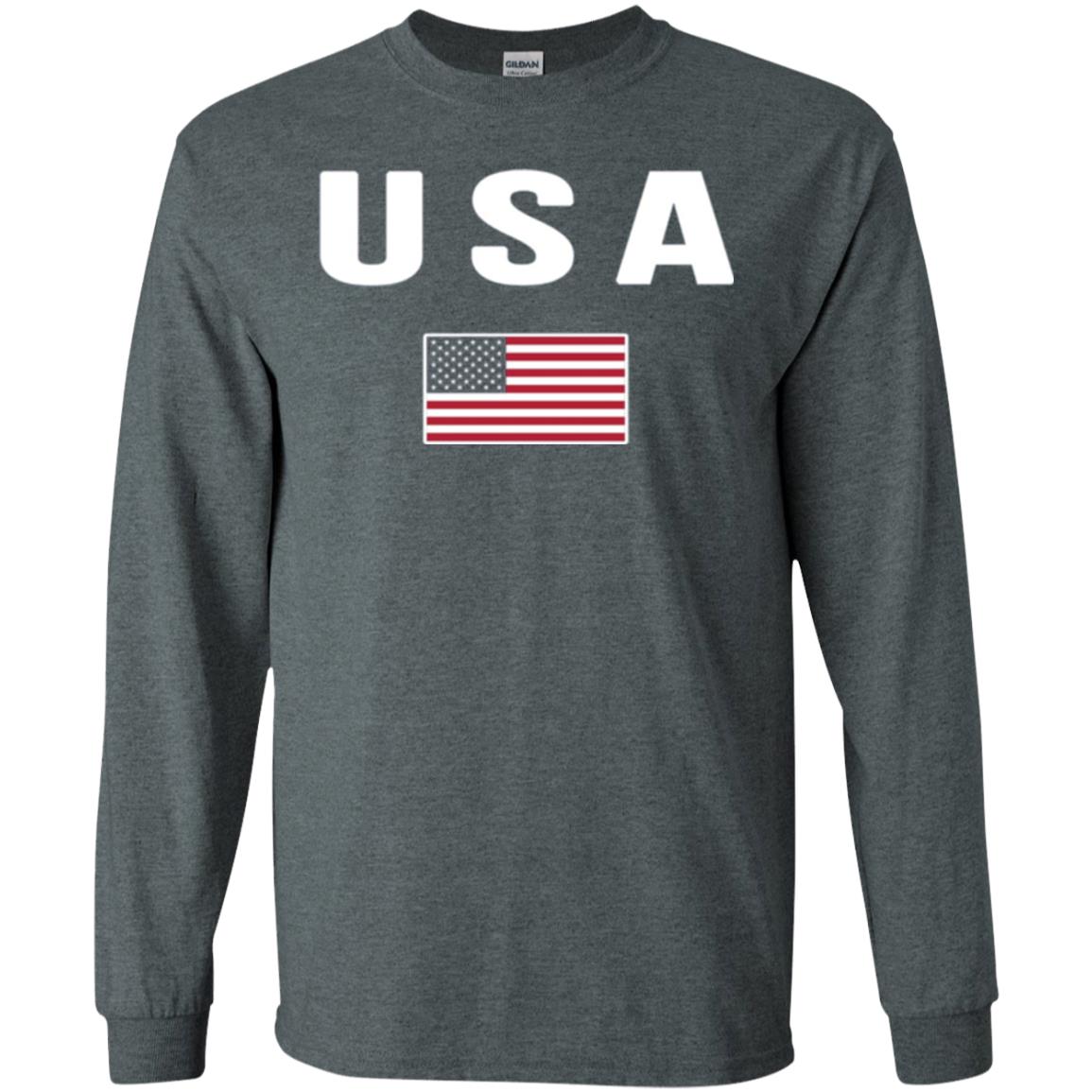 American Flag Us America United States T-shirt Dark Heather