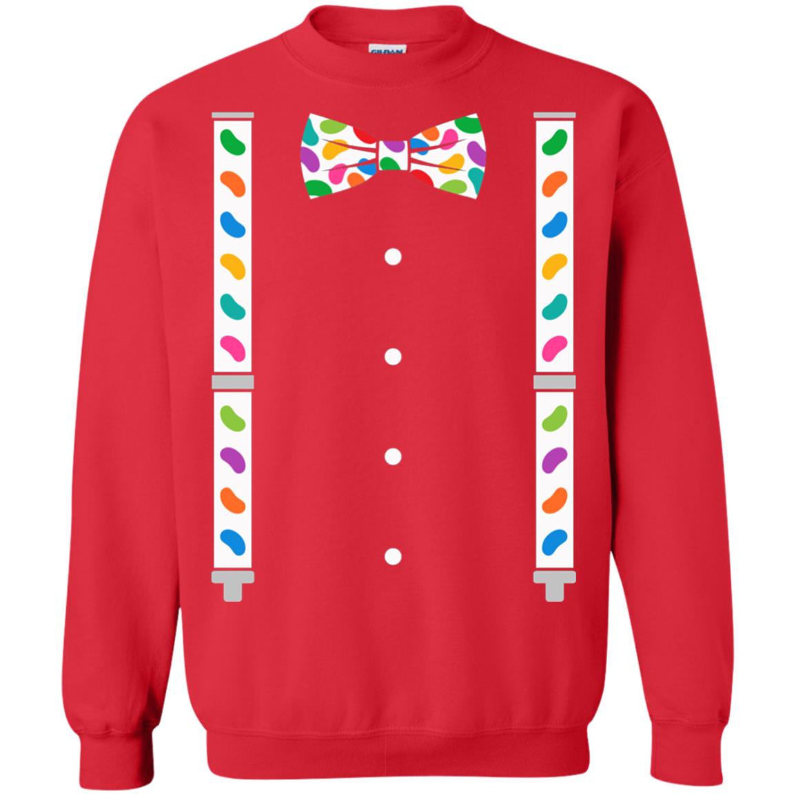 Easter Jelly Beans Bow Tie Suspenders T-shirt Red