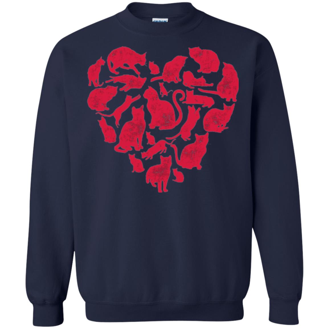 Valentines Day Cat T-shirt Navy