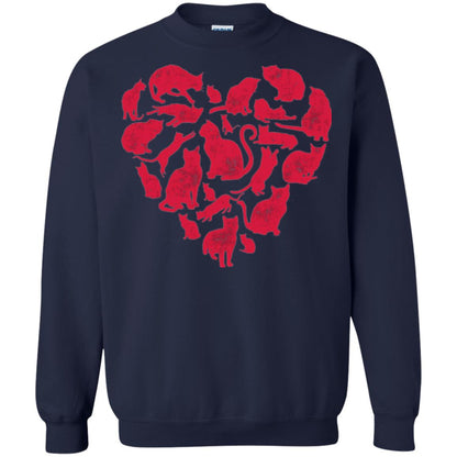 Valentines Day Cat T-shirt Navy