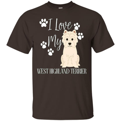 Westie West Highland Terrier Dog Shirt Dark Chocolate