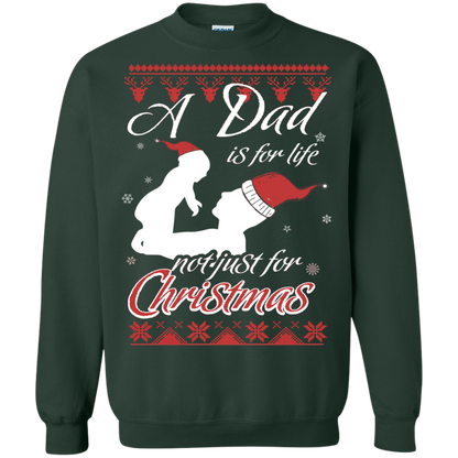 Family T-Shirt A Dad Is For Life Not Just For Christmas Forest Green