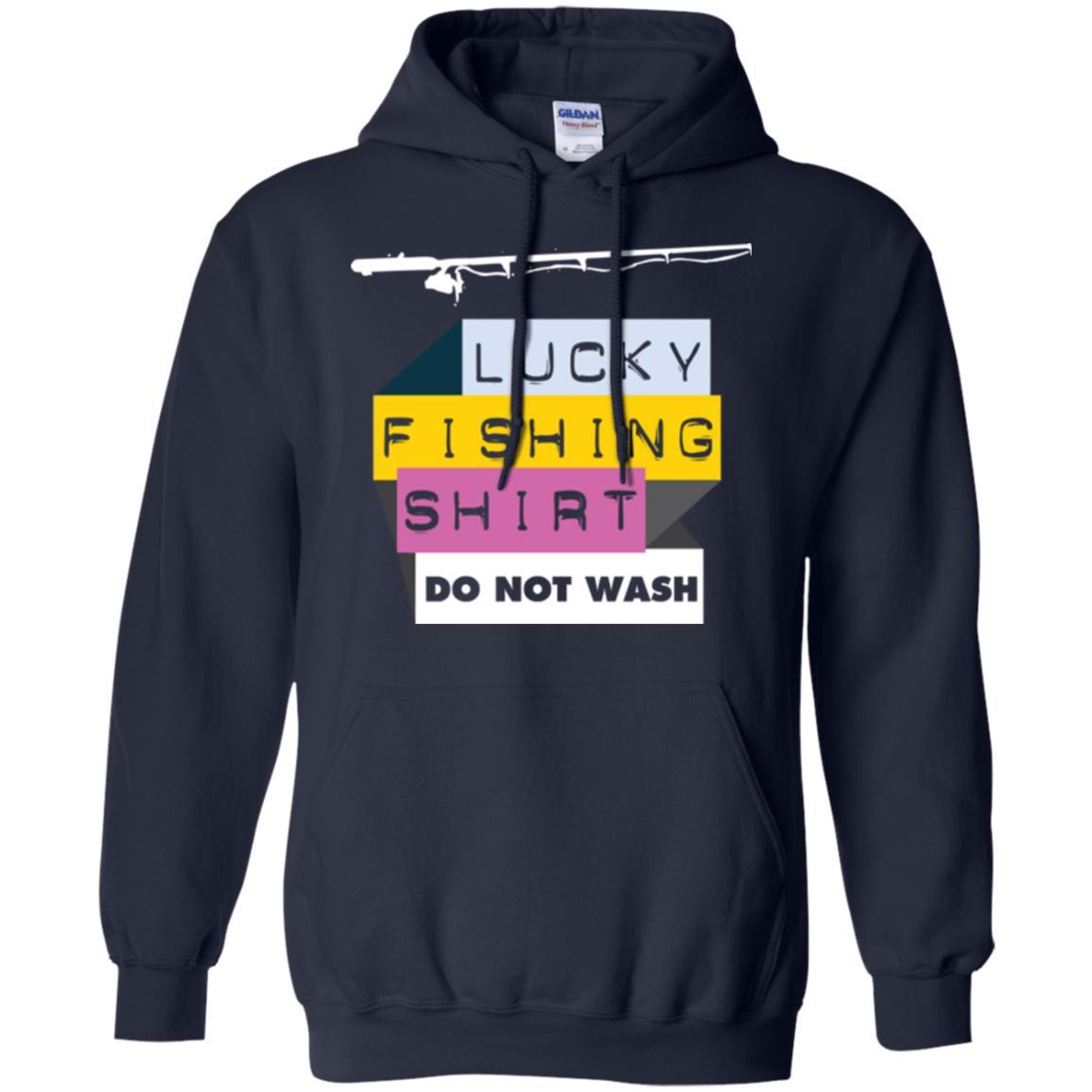 Fisherman T-shirt Lucky Fishing Shirt Do Not Wash Navy