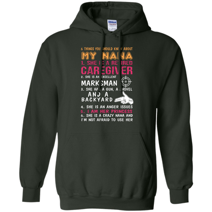 Family T-Shirt 6 Things You Should Know About My Nana Forest Green