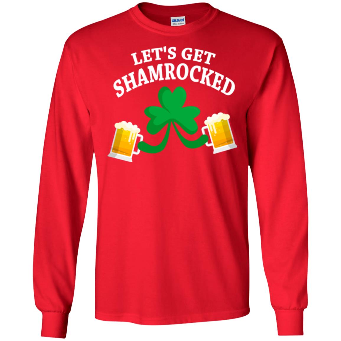 Patrick_s Day T-shirt Let_s Get Shamrocked Red
