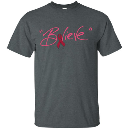 Multiple Myeloma Symptoms Awareness Shirt Burgundy Ribbon Believe Dark Heather
