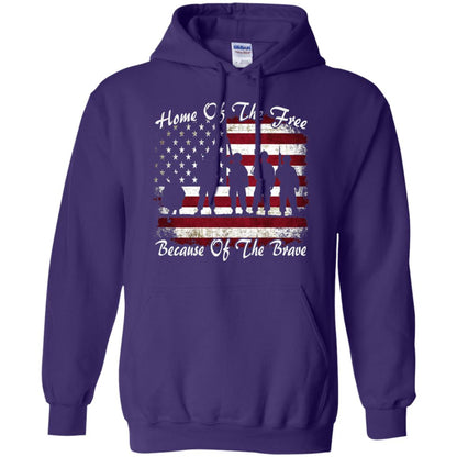 Home Of The Free Because Of The Brave Flag Military Shirt Purple