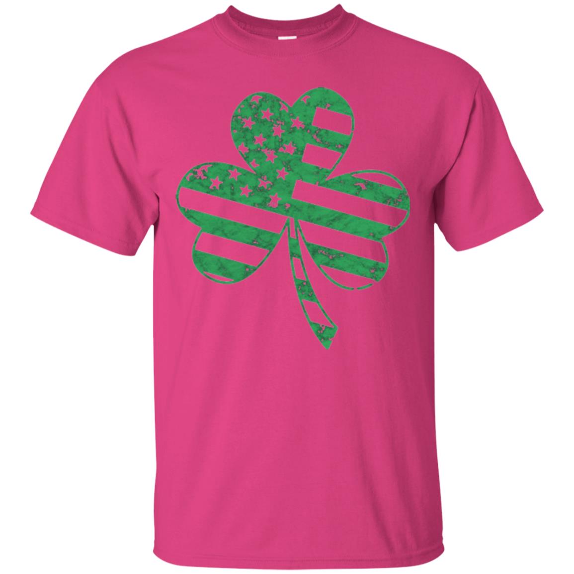 Irish American Flag Shamrock St. Patrick's Day T-shirt Heliconia