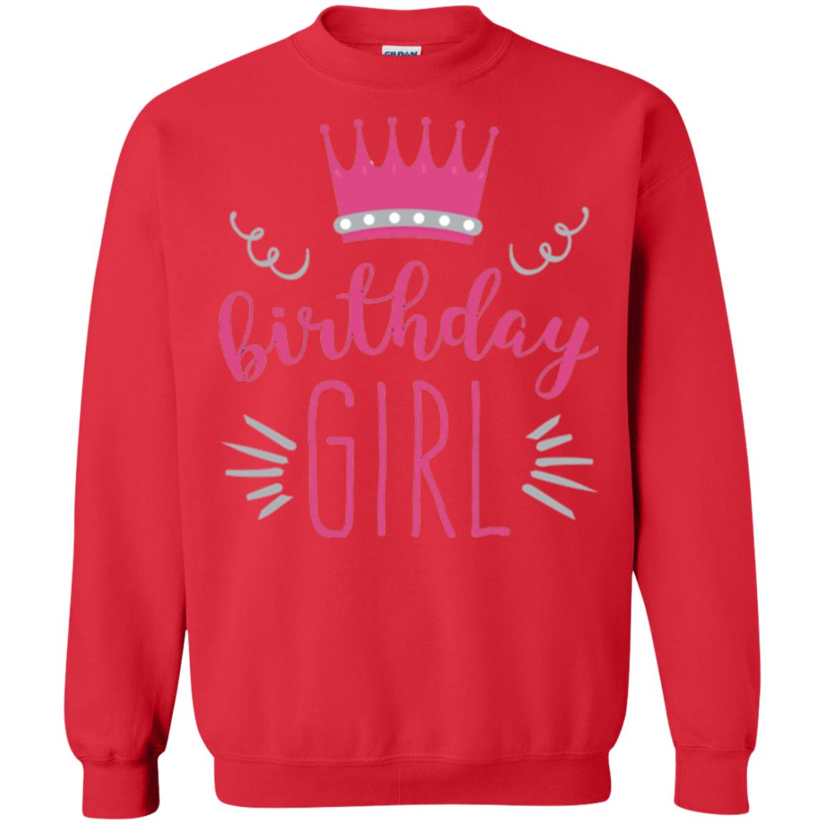 Tiara Crown T-shirt Girl_s Youth Birthday Princess T-shirt Red