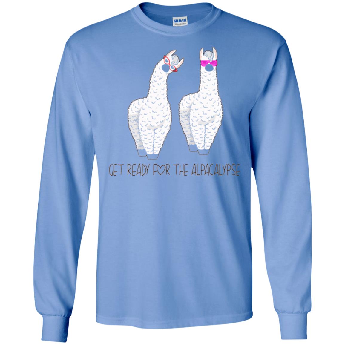 Funny Alpaca T-shirt Get Ready For The Alpacalypse Carolina Blue