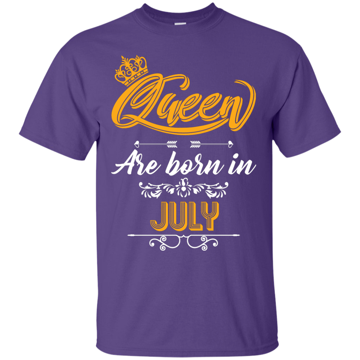 Brithday T-Shirt Queen Are Born In July Purple