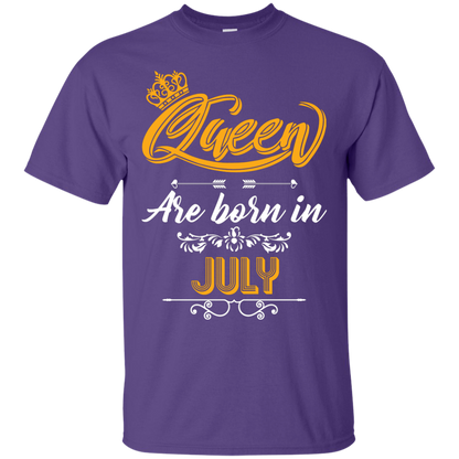 Brithday T-Shirt Queen Are Born In July Purple