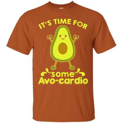 Nice-it's Time For Some Avo-cardio Avocado Fitness Gym Shirt Texas Orange