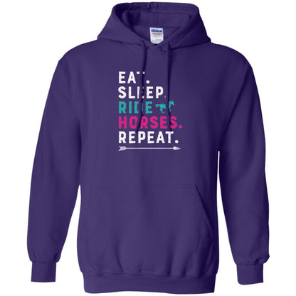 Horseback Riding T-shirt Eat Sleep Ride Horses Repeat Purple