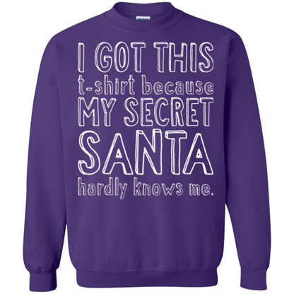 Christmas T-shirt I Got This T-shirt Because My Secret Santa Hardly Knows Me Purple