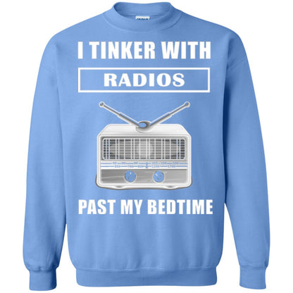Funny Radio T-shirt I Tinker With Radios Past My Bedtime Carolina Blue