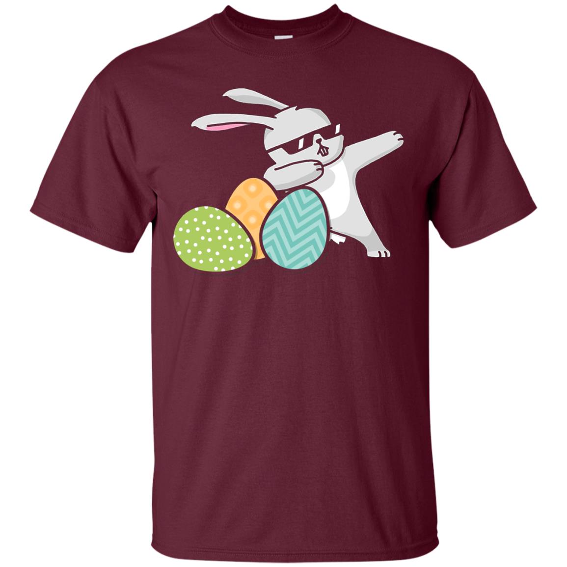Easter Bunny Dabbing Gift Shirt For Dabbing Lover Maroon