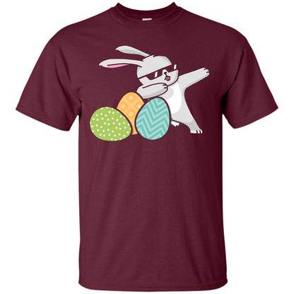 Easter Bunny Dabbing Gift Shirt For Dabbing Lover Maroon