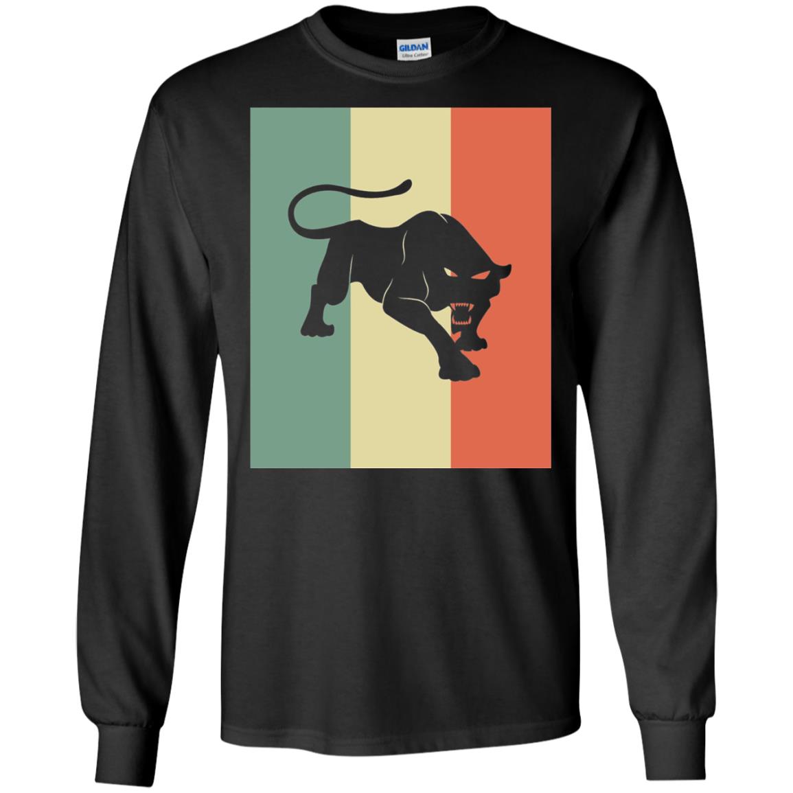 Black Panther Silhouette Gift Shirt Retro Vintage Classic Tee Black