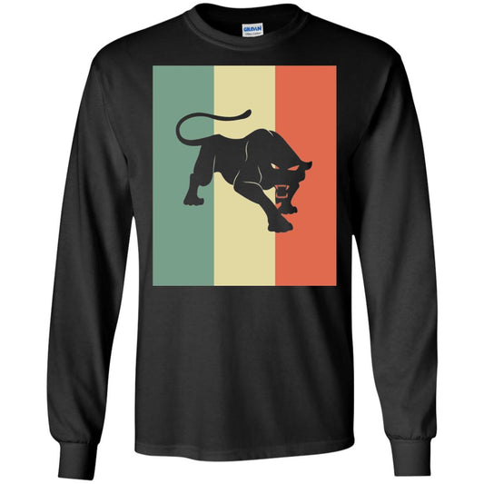 Black Panther Silhouette Gift Shirt Retro Vintage Classic Tee Black