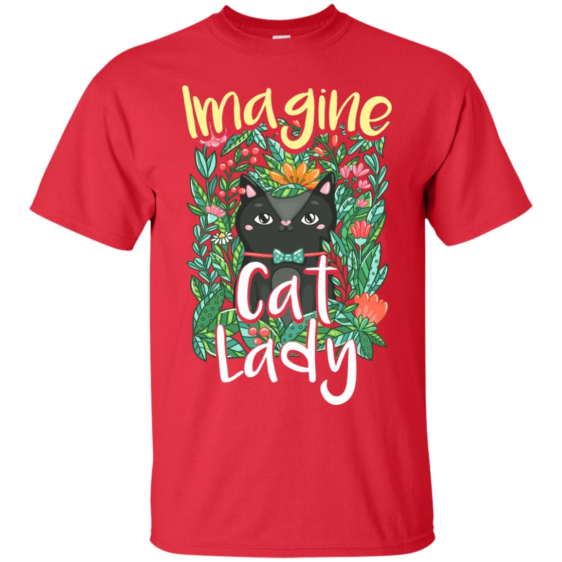 Imagine Cat Lady Cat Lover Shirt Red