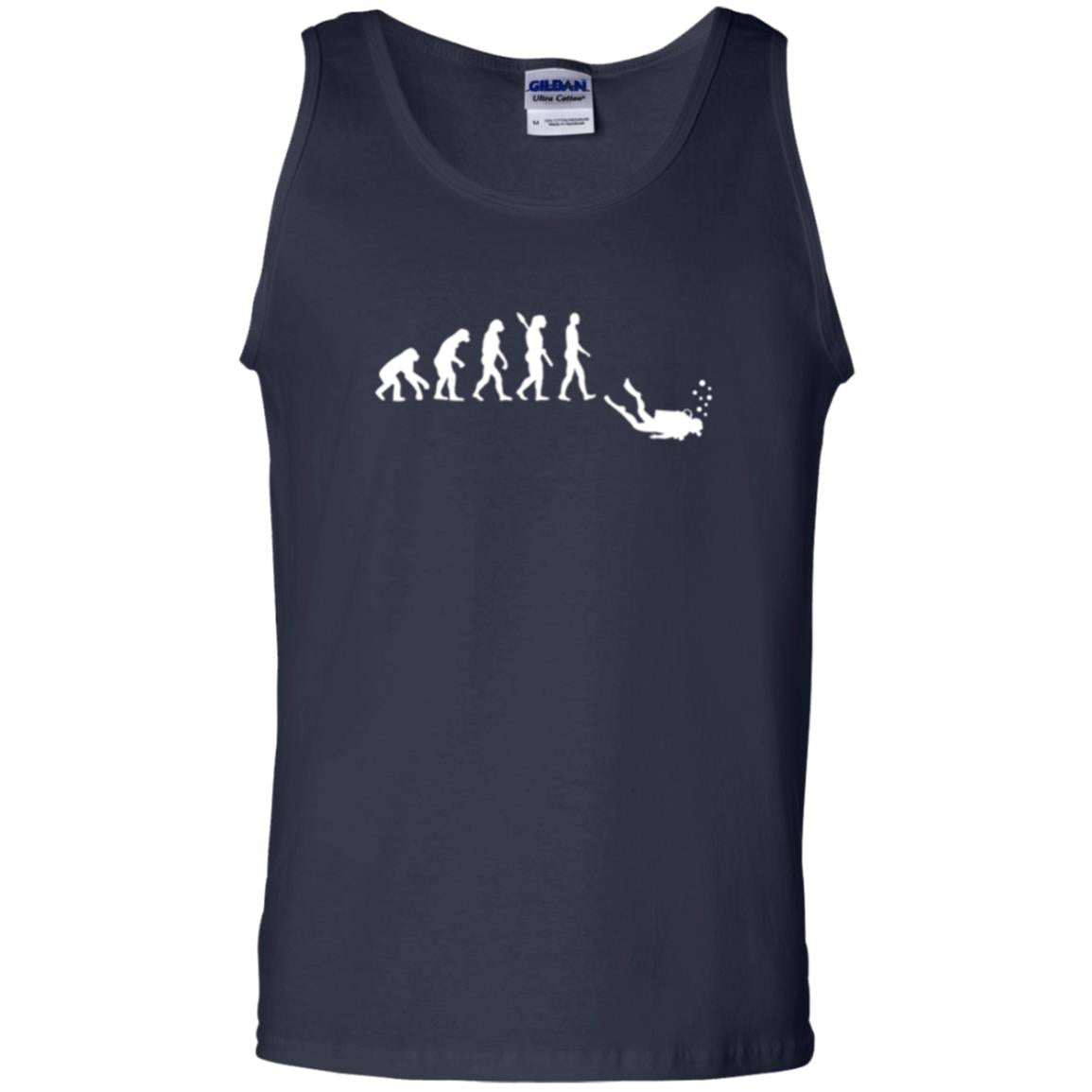 Evolution Of Man Funny Scuba Diving T-shirt Navy
