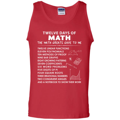 Math T-shirt Twelve Days Of Math Red