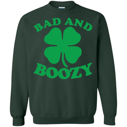 Bad And Boozy Saint Patricks Day T-shirt Forest Green