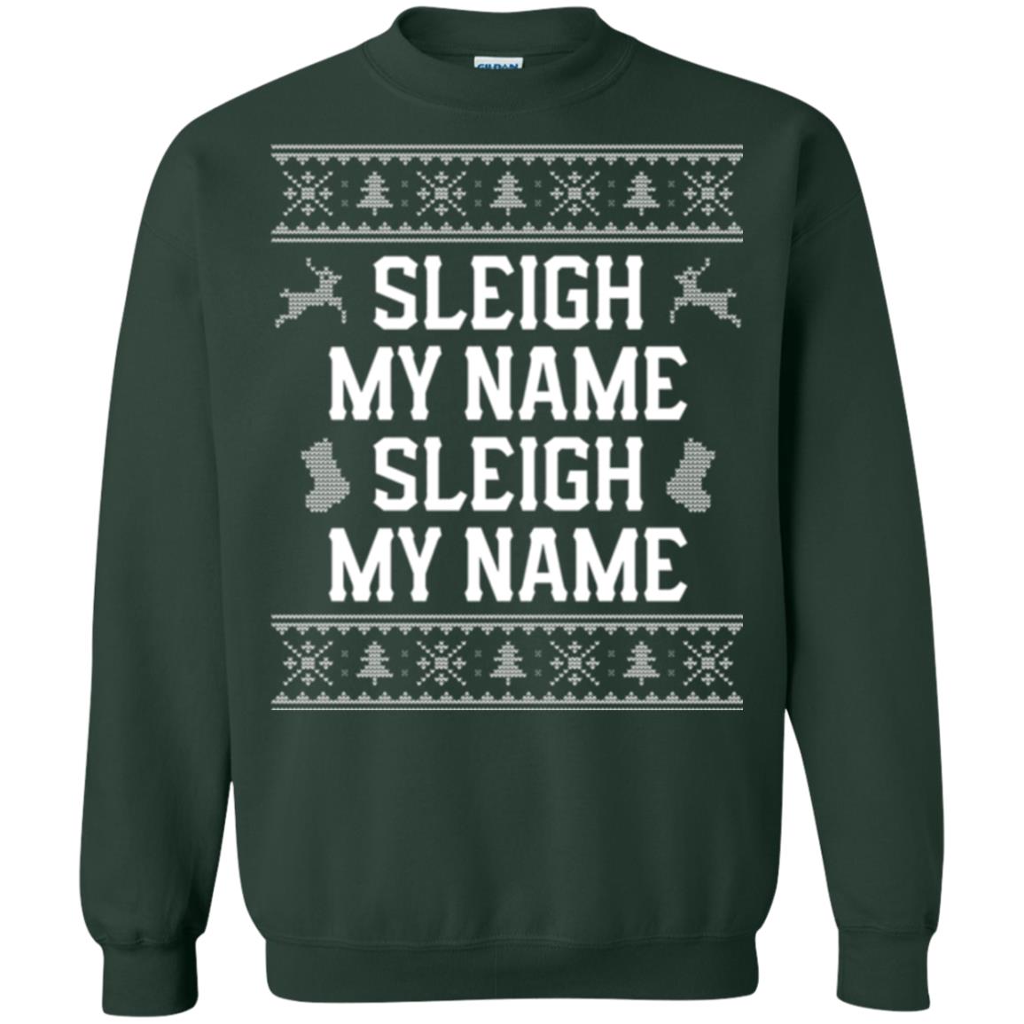 Christmas T-shirt Sleigh My Name Forest Green