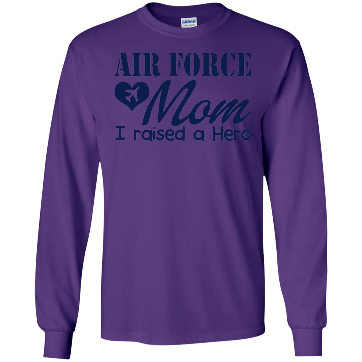 Air Force Mom T-shirt I Raise A Hero Purple