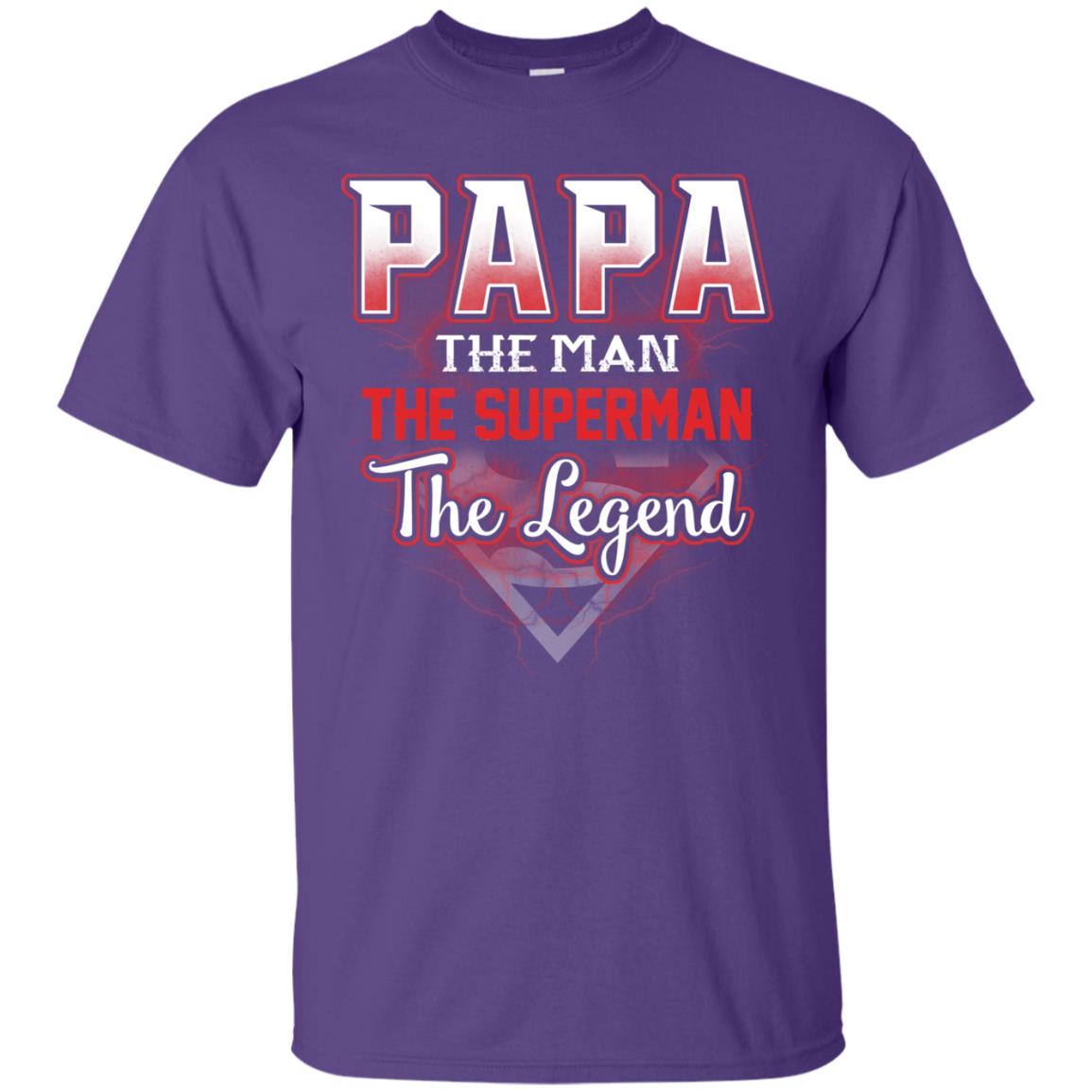 Papa The Man The Superman The Legend T-shirt Purple
