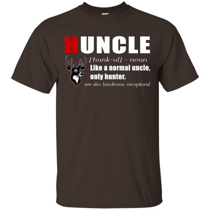 Huncle Definition Like A Normal Uncle Only Hunter Hunting Uncle Gift Shirt For Mens Dark Chocolate