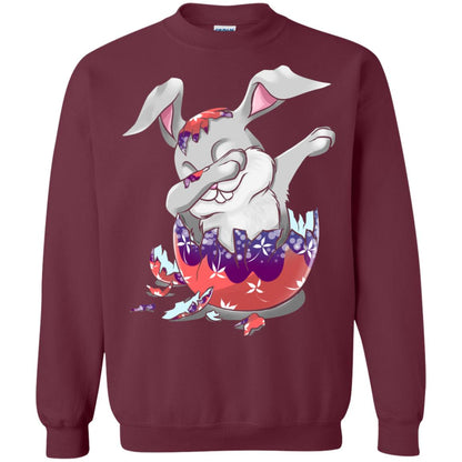 Funny Dabbing Bunny T-shirt For Kids Easter Gift Maroon