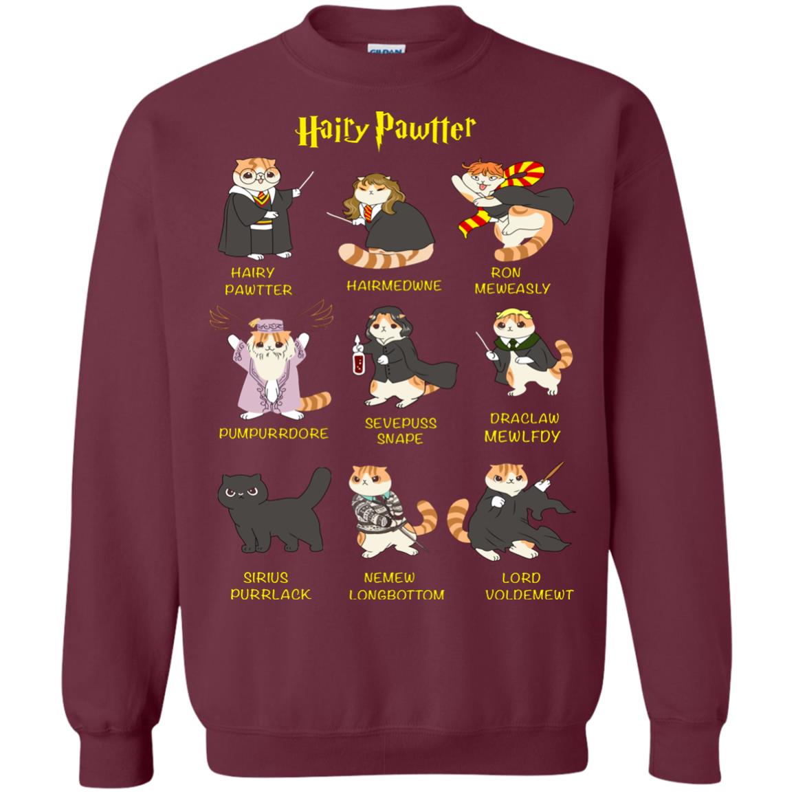 Hairy Pawtter Harry Potter Fan T-shirt Maroon