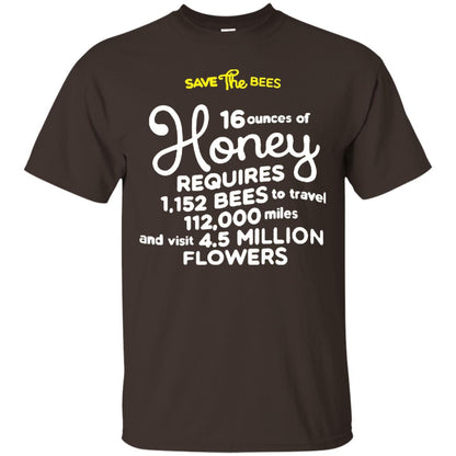 Save The Bees Honey Bee T-shirt Dark Chocolate