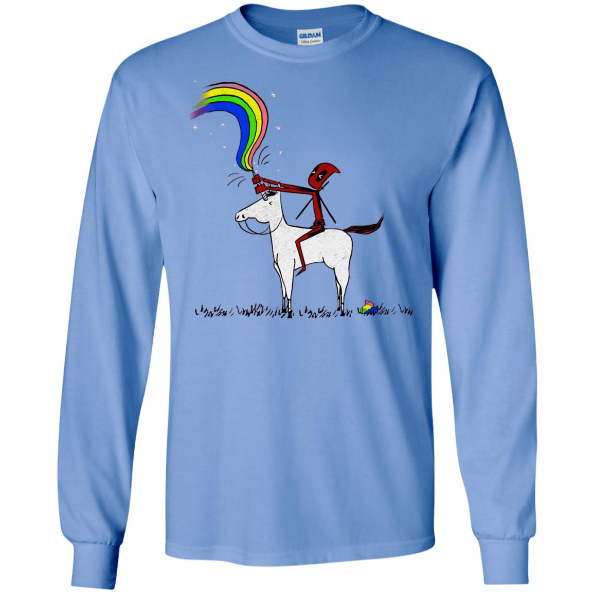 Deadpool With Unicorn Movie T-shirt Carolina Blue