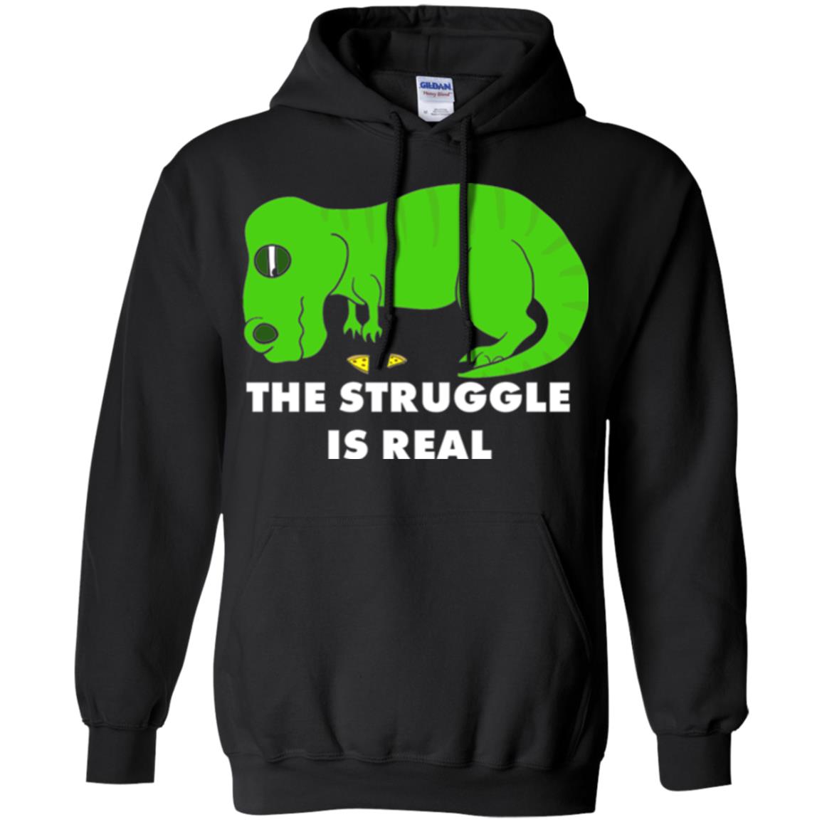 Funny Dinosaus T-shirt The Struggle Is Real Black